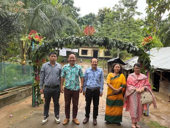 Village access road field inspection in Manikchhari